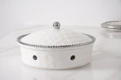 Golden Salerno Round Chafing Dish - Silver