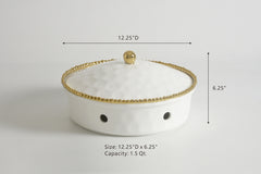 Golden Salerno Round Chafing Dish - Gold