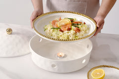 Golden Salerno Round Chafing Dish - Gold