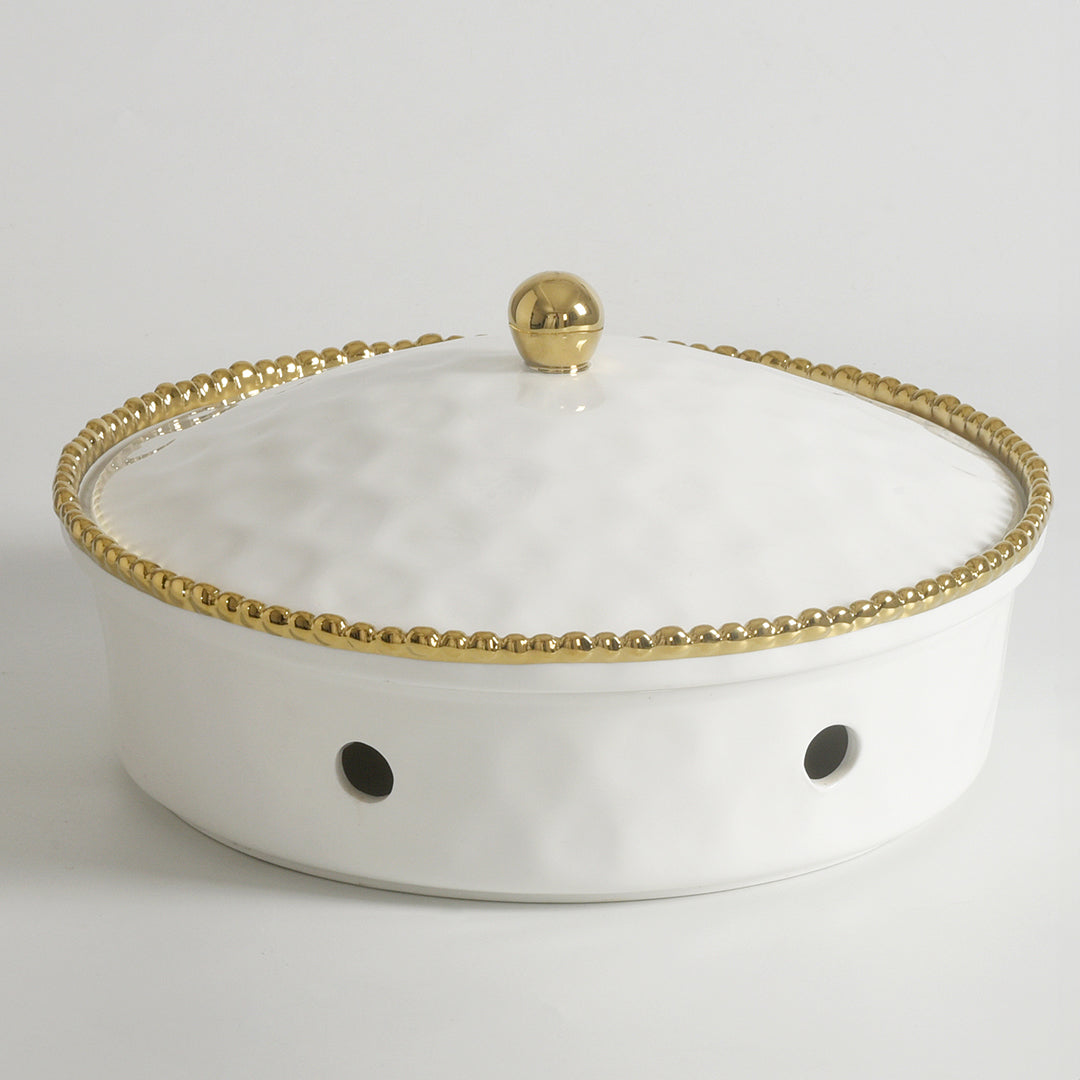Golden Salerno Round Chafing Dish - Gold