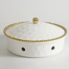 Golden Salerno Round Chafing Dish - Gold