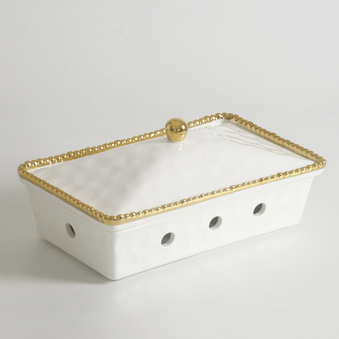 Golden Salerno Rectangular Chafing Dish - Gold
