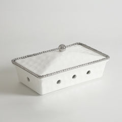 Golden Salerno Rectangular Chafing Dish - Silver