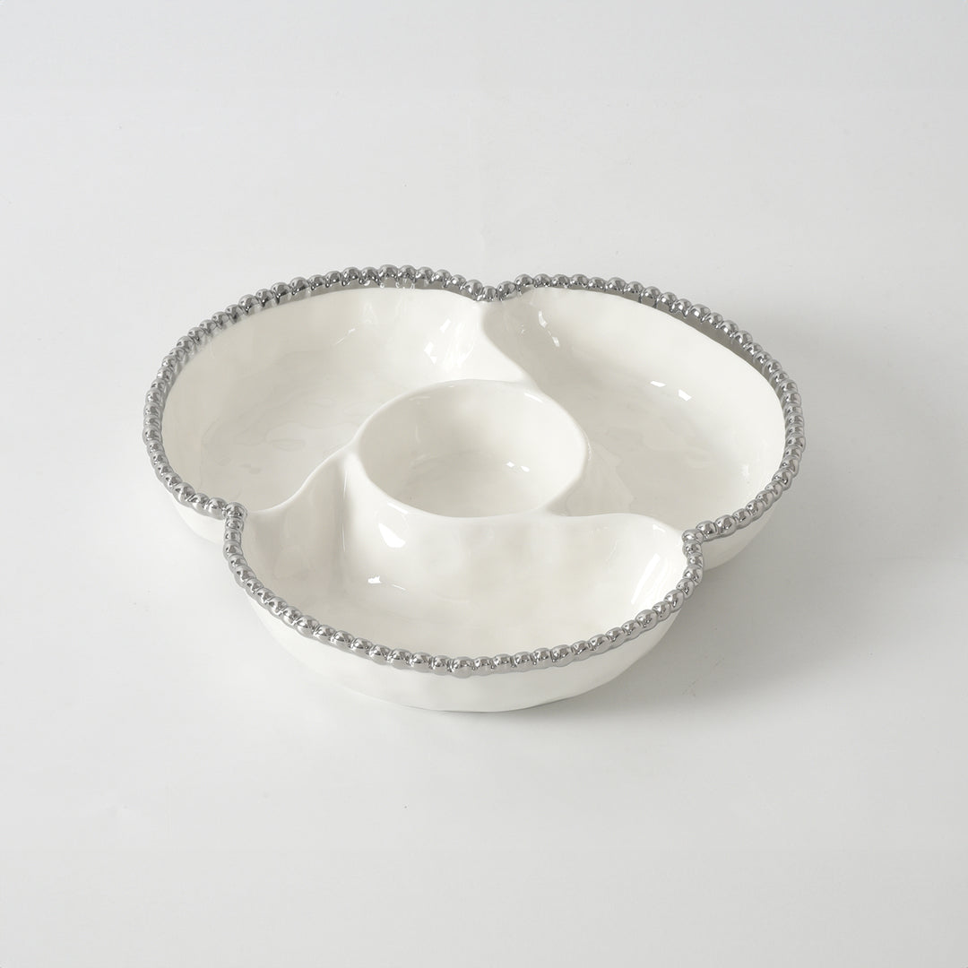 Salerno 4 Section Server - Silver