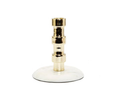 Gold Taper Candle Holder On Marble Base - Medium