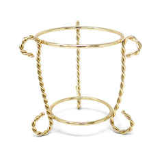 Glass Candle Holder on Gold Brass Stand, 4"