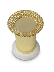 Gold Pillar Candle Holder on Marble Base - Small
