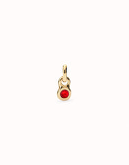 Charm With Red Crystal - Gold