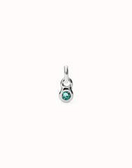 Charm With Green Crystal - Silver