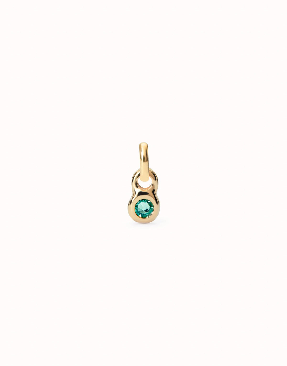 Charm With Green Crystal - Gold