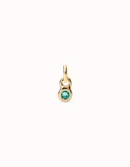 Charm With Green Crystal - Gold
