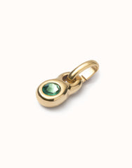 Charm With Green Crystal - Gold
