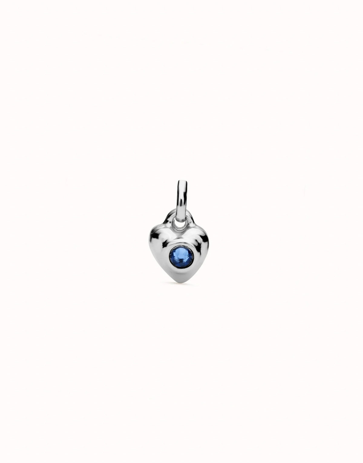 Charm With Blue Crystal - Silver