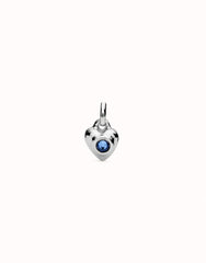 Charm With Blue Crystal - Silver