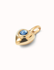 Charm With Blue Crystal - Gold