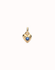 Charm With Blue Crystal - Gold