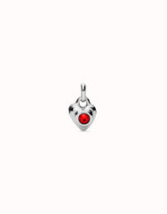 Charm With Red Crystal - Silver