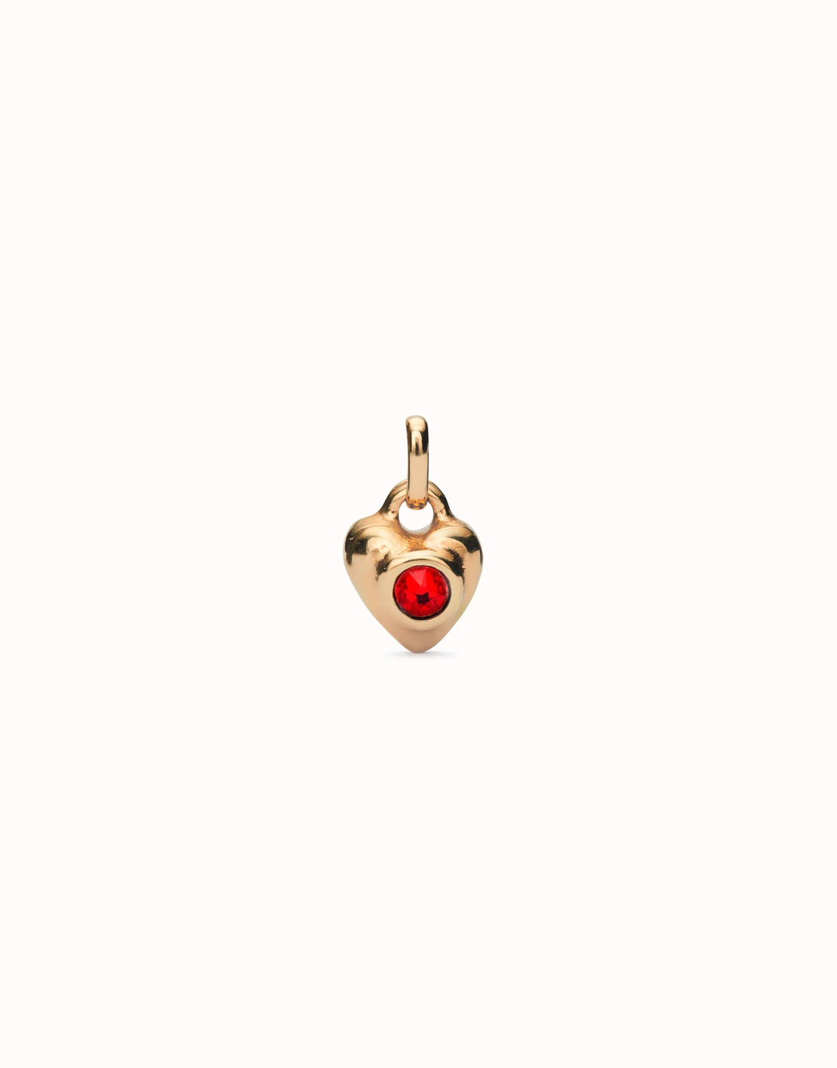 Charm With Red Crystal - Gold