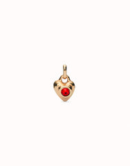 Charm With Red Crystal - Gold