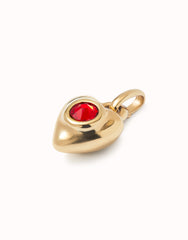 Charm With Red Crystal - Gold