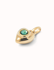 Charm With Green Crystal - Gold