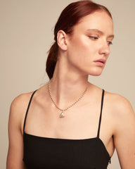 Charm With Heart Shape - Silver