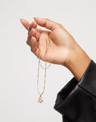 Charm With Peace Symbol Shape - Gold