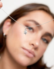 Charm With Clover Shape - Silver