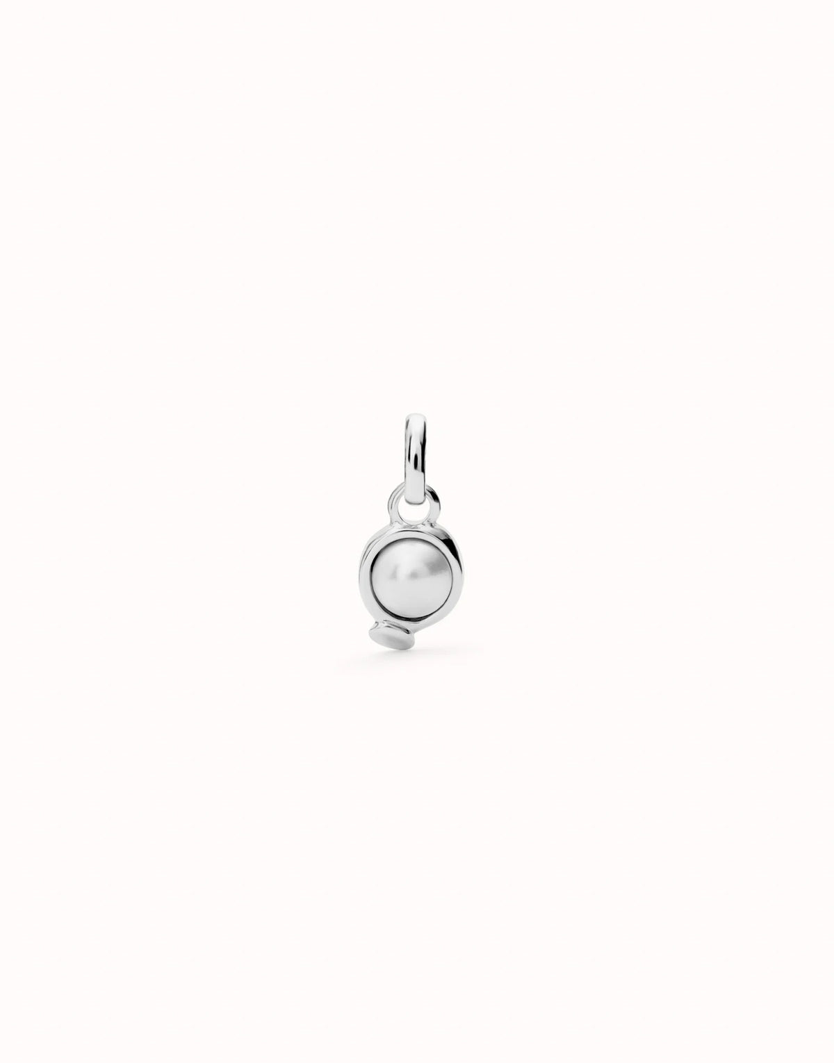 Sterling Silver Plated Metal Alloy Charm With Pearl