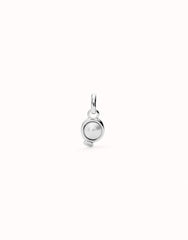Sterling Silver Plated Metal Alloy Charm With Pearl