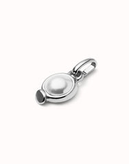 Sterling Silver Plated Metal Alloy Charm With Pearl