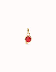 Charm With Red Stone - Gold