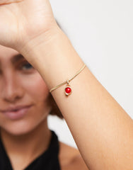 Charm With Red Stone - Gold
