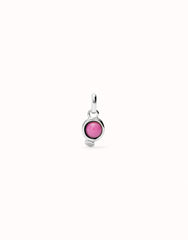 Charm With Pink Stone - Silver