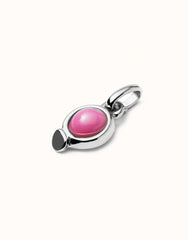 Charm With Pink Stone - Silver