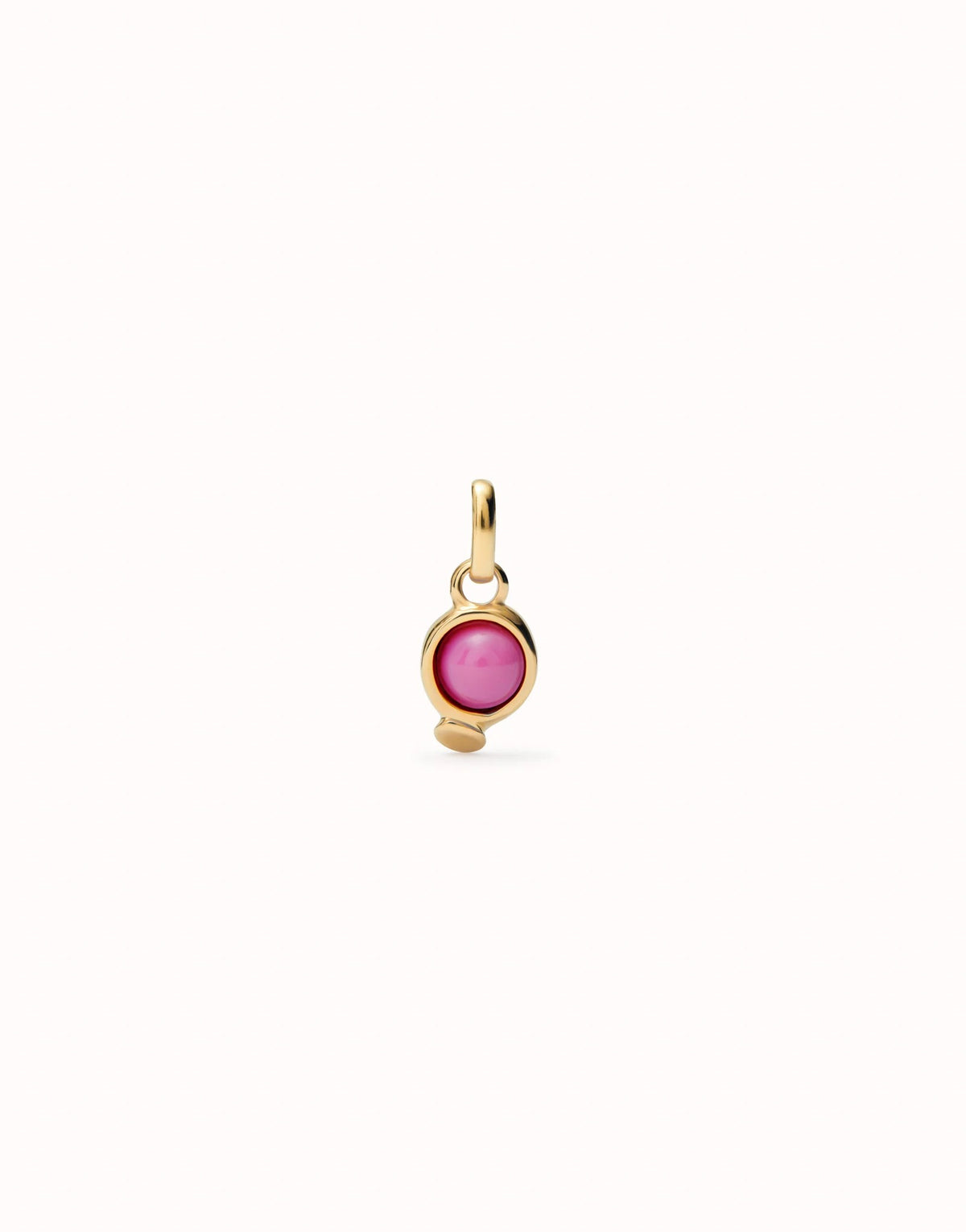Charm With Pink Stone - Gold
