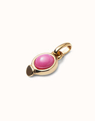 Charm With Pink Stone - Gold