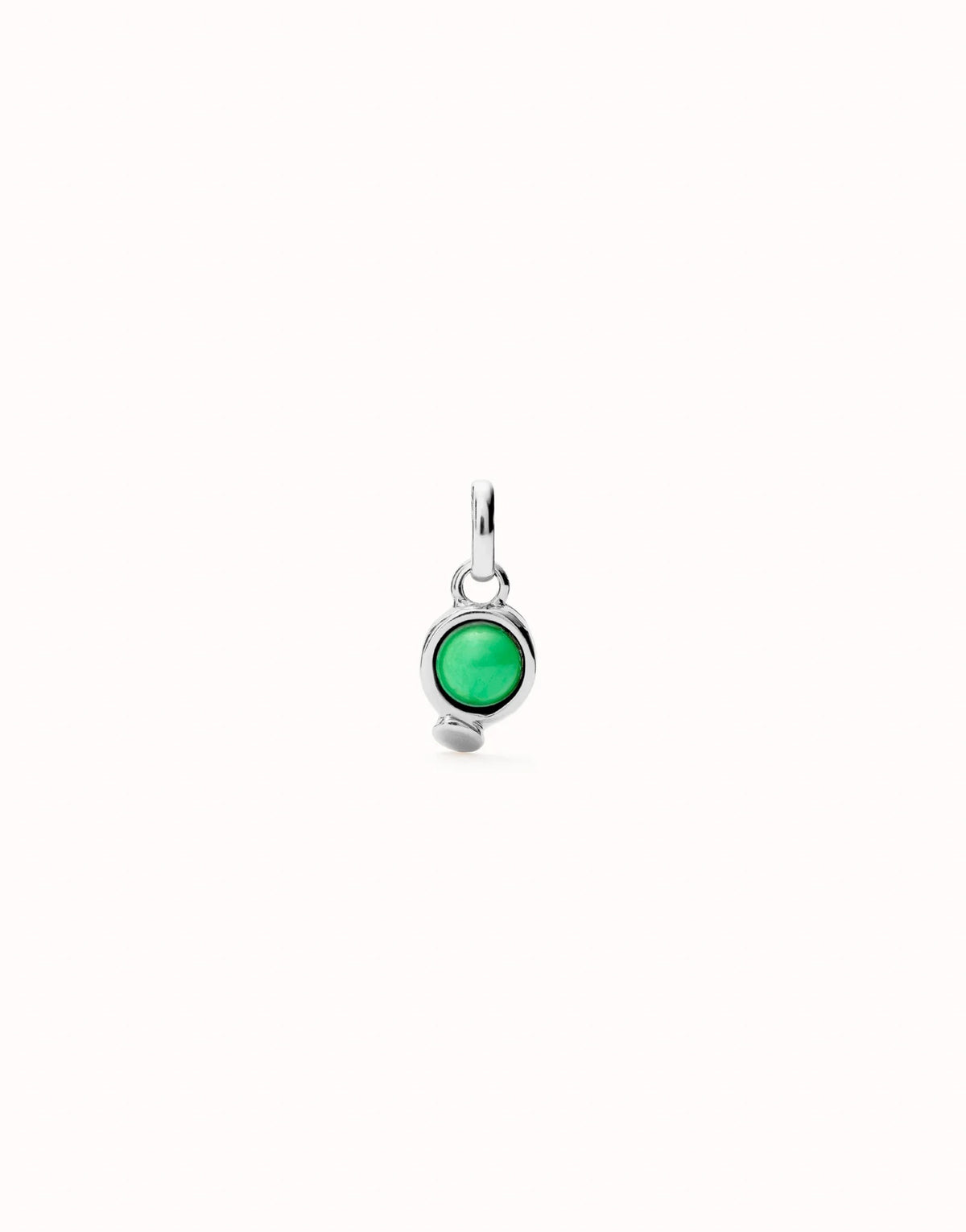 Charm With Green Stone - Silver
