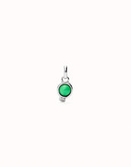Charm With Green Stone - Silver