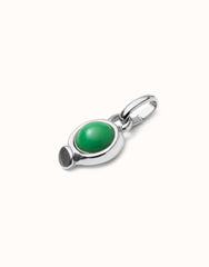 Charm With Green Stone - Silver
