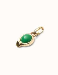 Charm With Green Stone - Gold