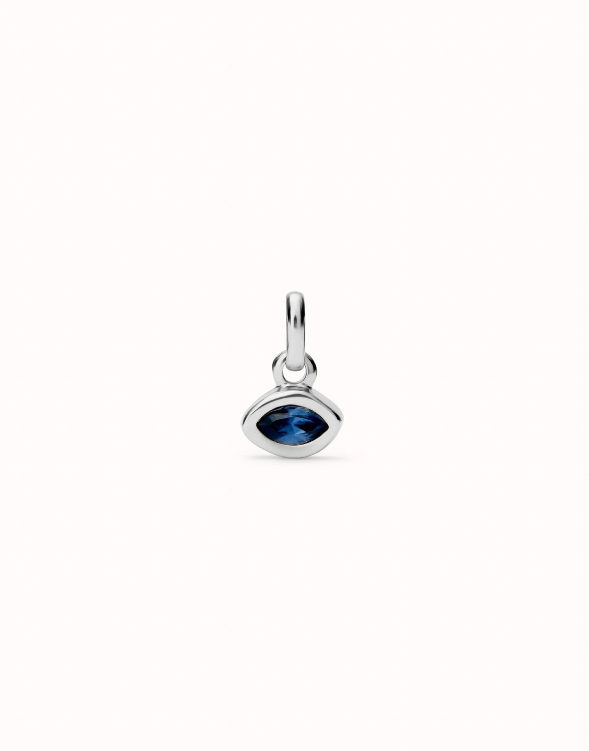 Charm With Blue Crystal - Silver