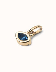 Charm With Blue Glass - Gold