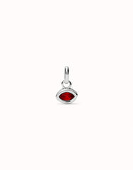 Charm With Red Crystal - Silver