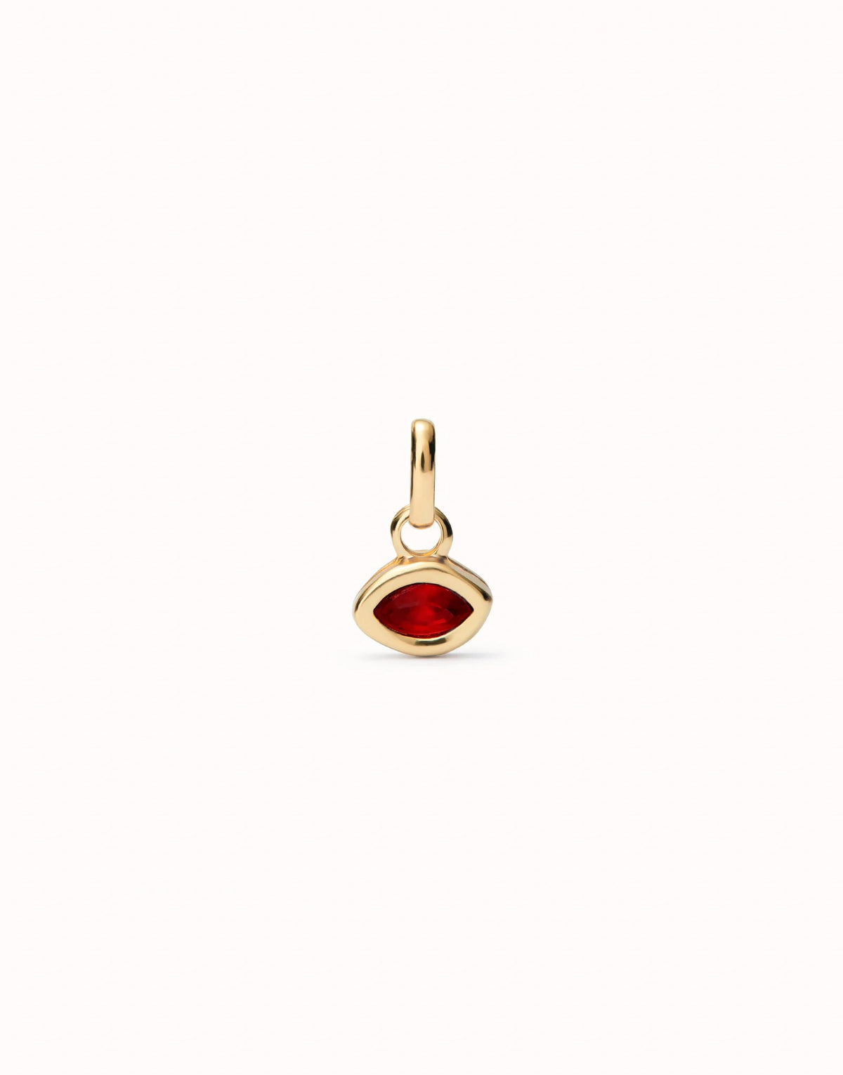 Charm With Red Glass - Gold