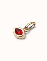 Charm With Red Glass - Gold