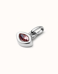 Charm With Pink Crystal - Silver