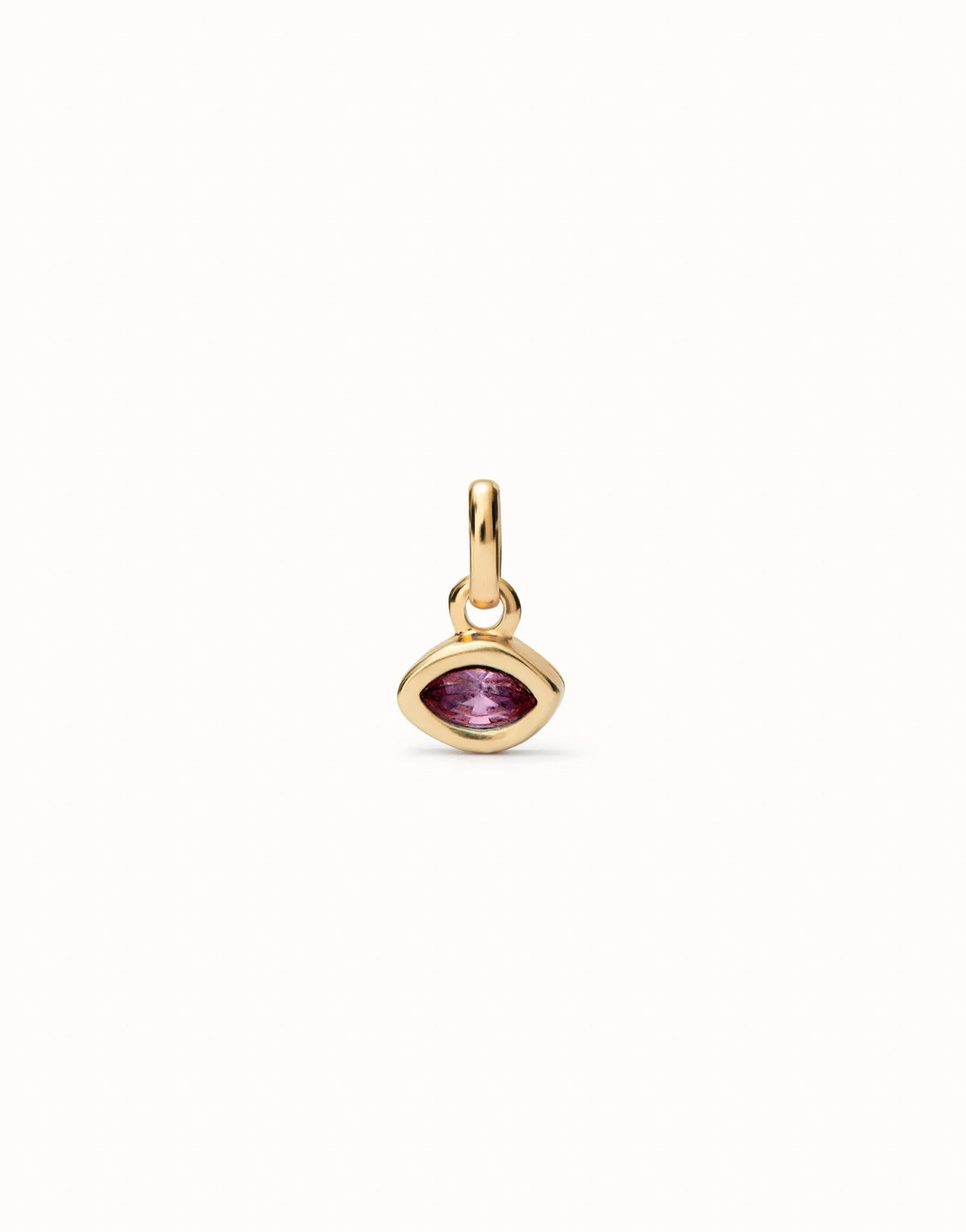 Charm With Pink Crystal - Gold