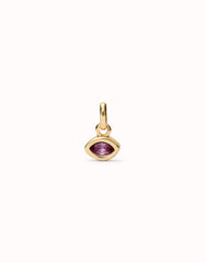 Charm With Pink Crystal - Gold