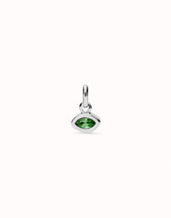 Charm With Green Crystal - Silver